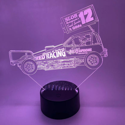 Uniek autosport cadeau: 3D LED lamp race auto